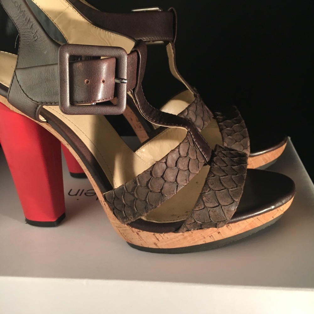 Calvin Klein Dark Brown Bea Fish Shoes